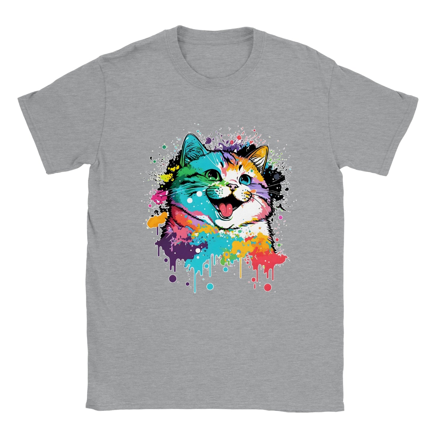 Happy Watercolor Cat - Classic Unisex Crewneck T-shirt