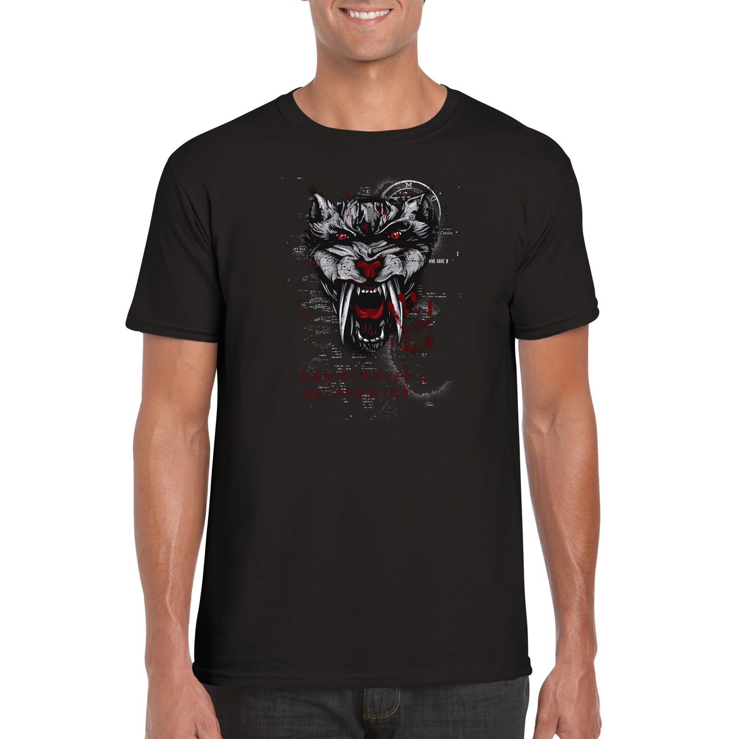 Grunge Wolf - Classic Unisex Crewneck T-shirt
