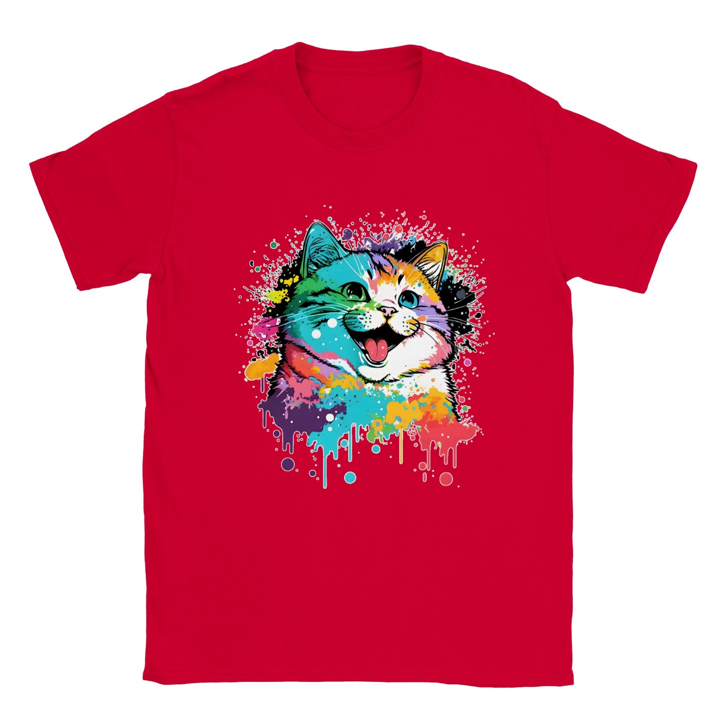 Happy Watercolor Cat - Classic Unisex Crewneck T-shirt