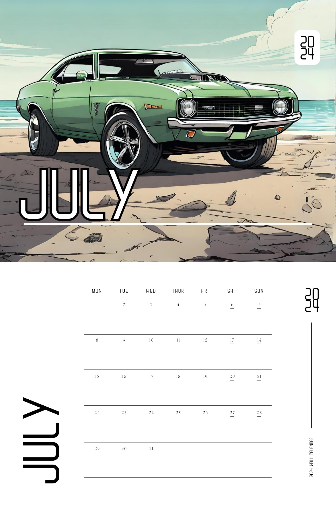 Muscle Car 2024 Wall calendar