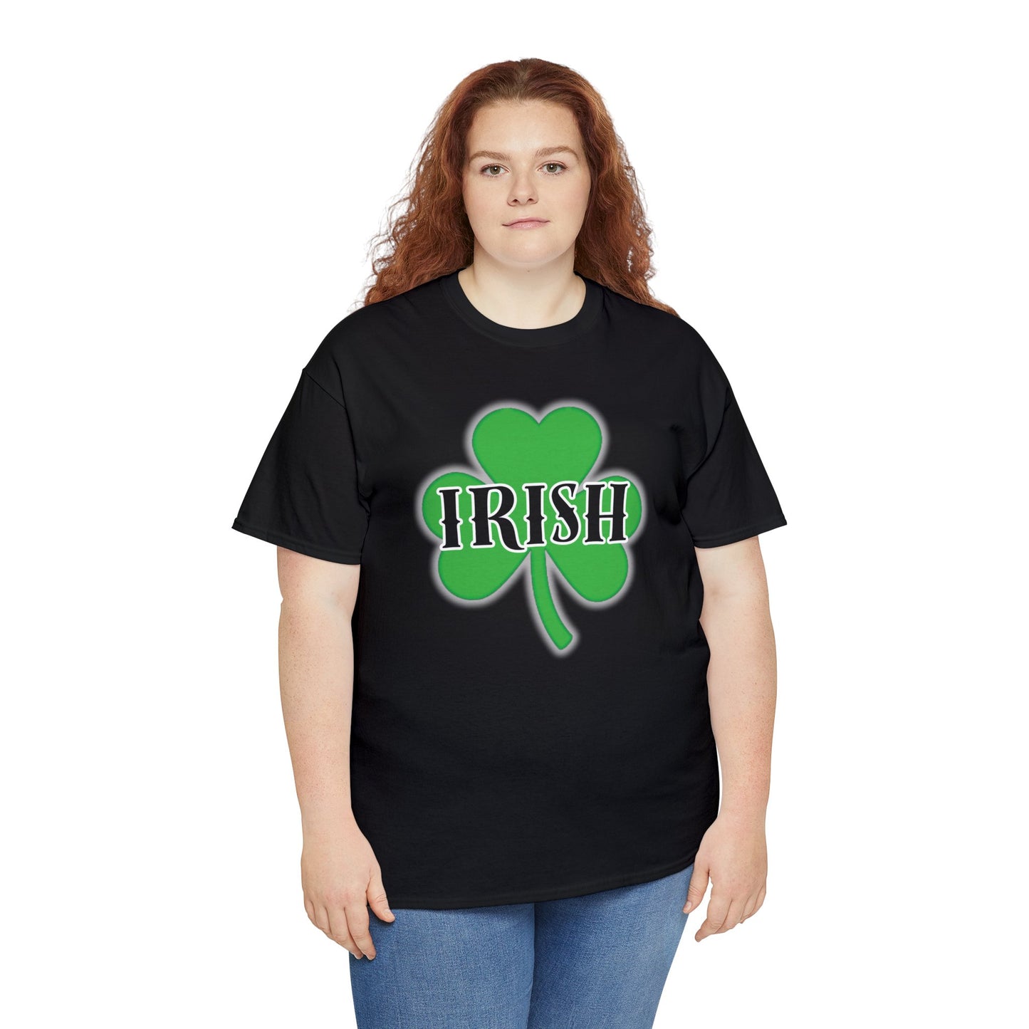 Irish w/ Clover behind - Unisex Heavy Cotton Tee