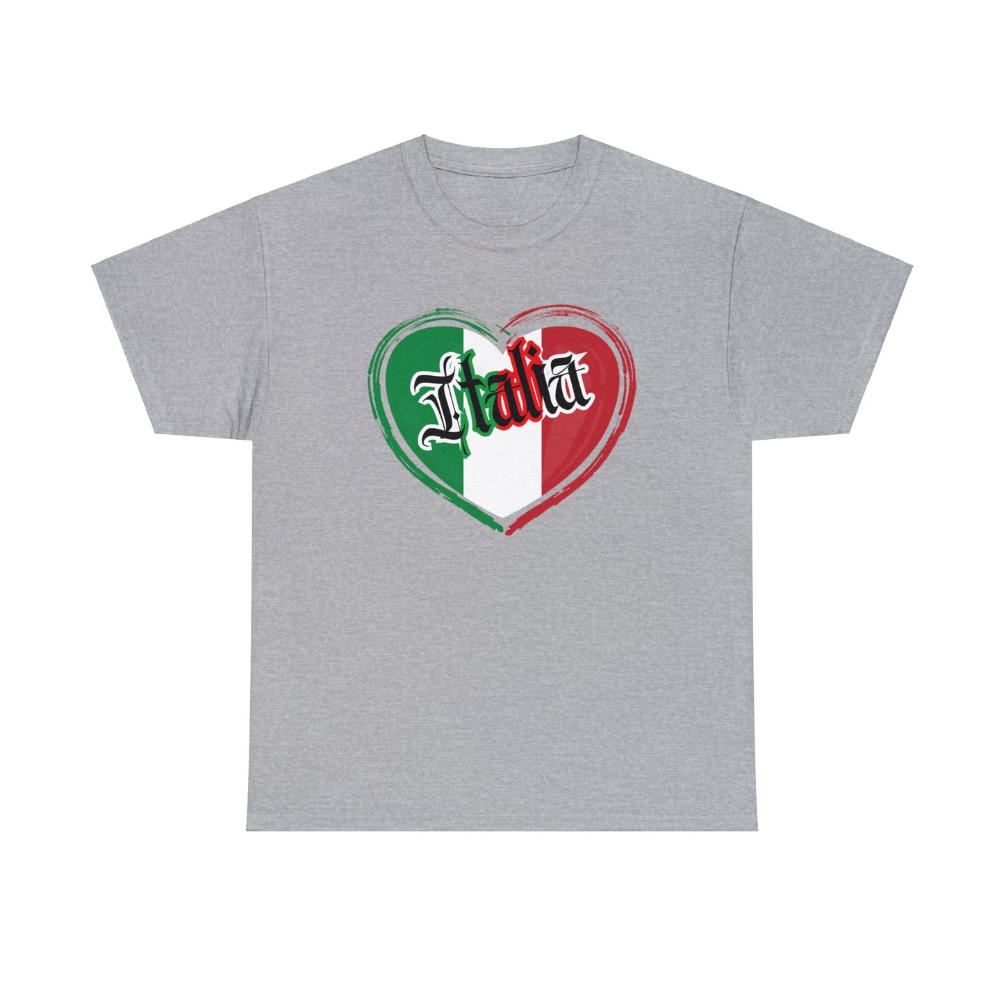 Italia with Italian flag heart - Unisex Heavy Cotton Tee