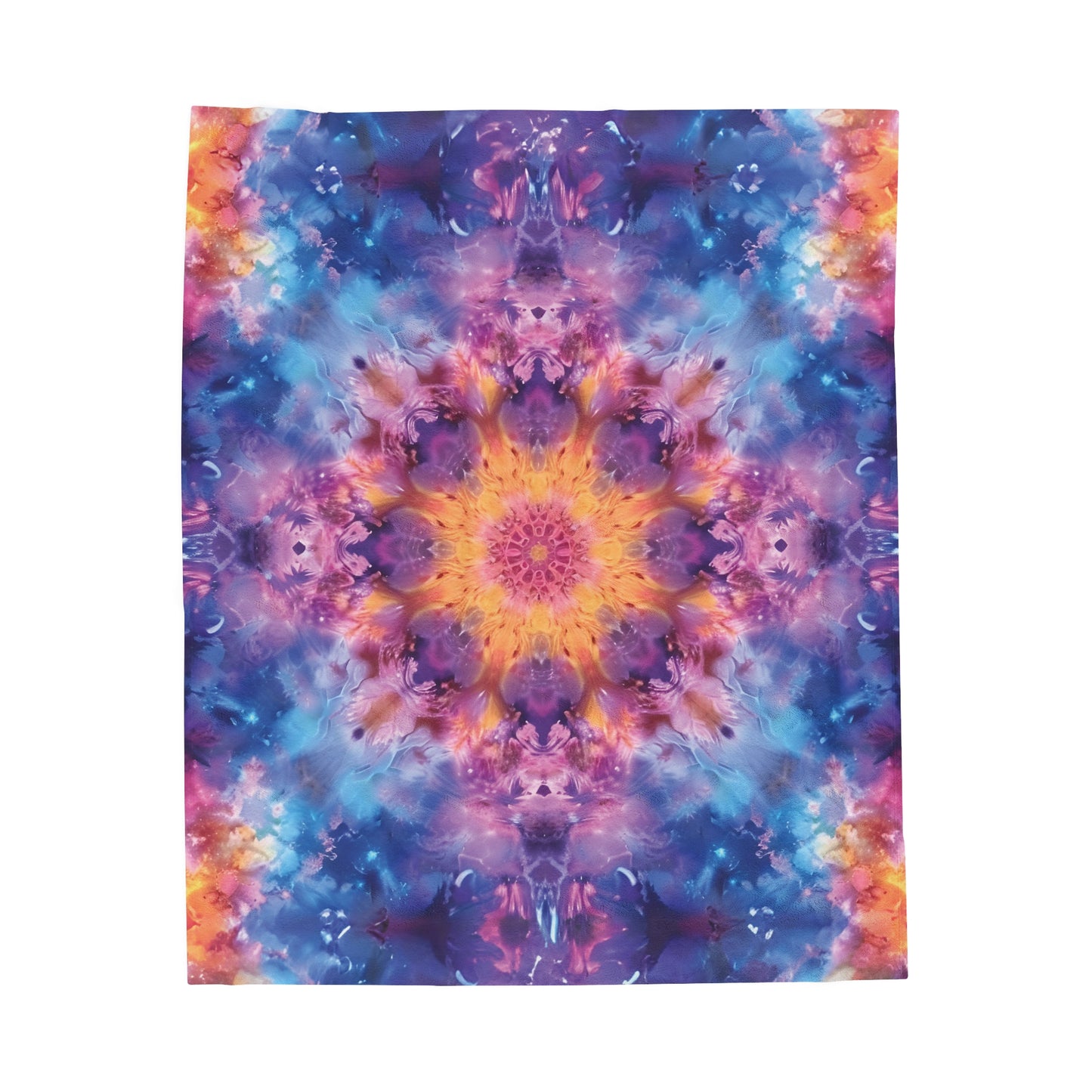 Vivid Tie Dye kaleidoscope - Velveteen Plush Blanket