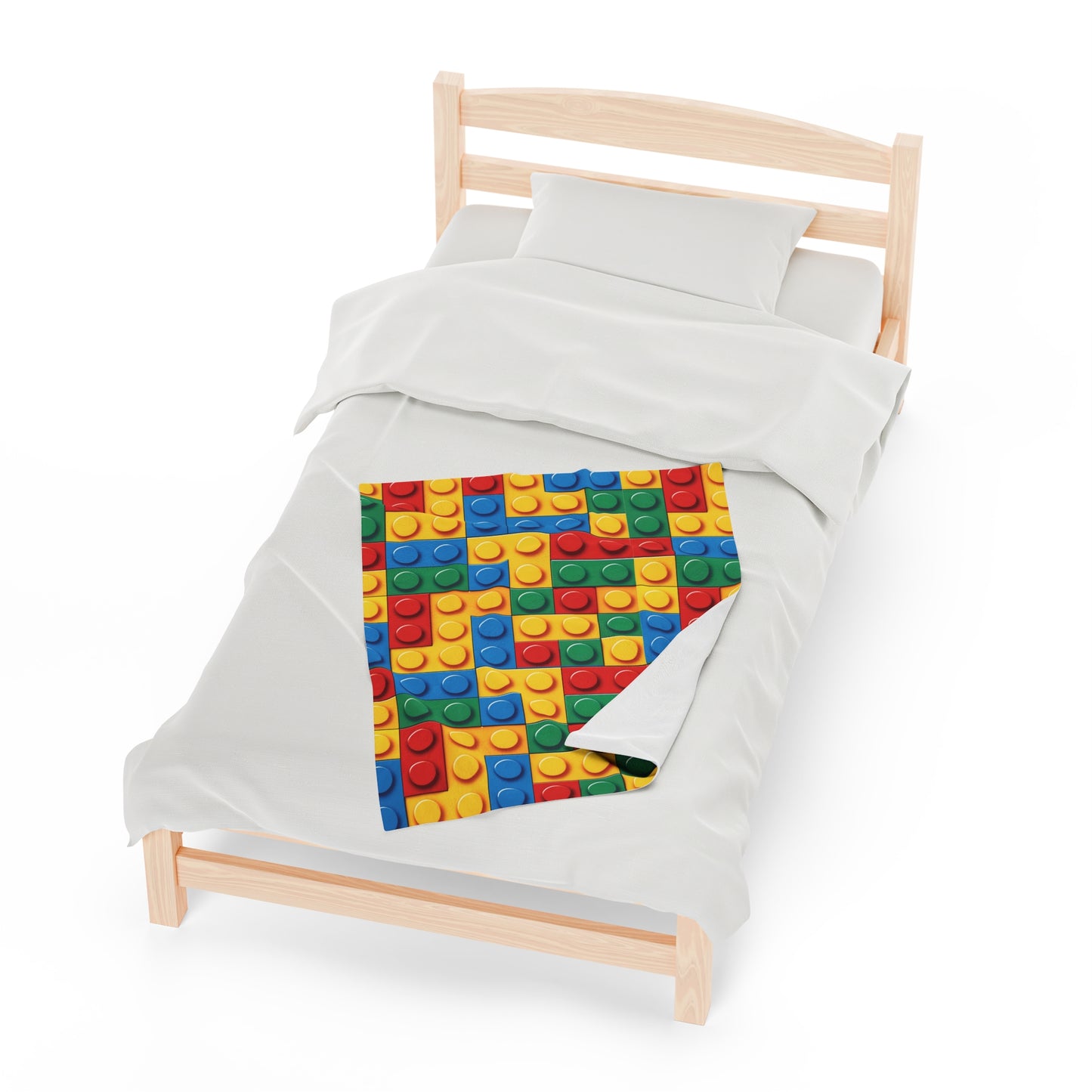 Building Blocks Random Pattern - Velveteen Plush Blanket