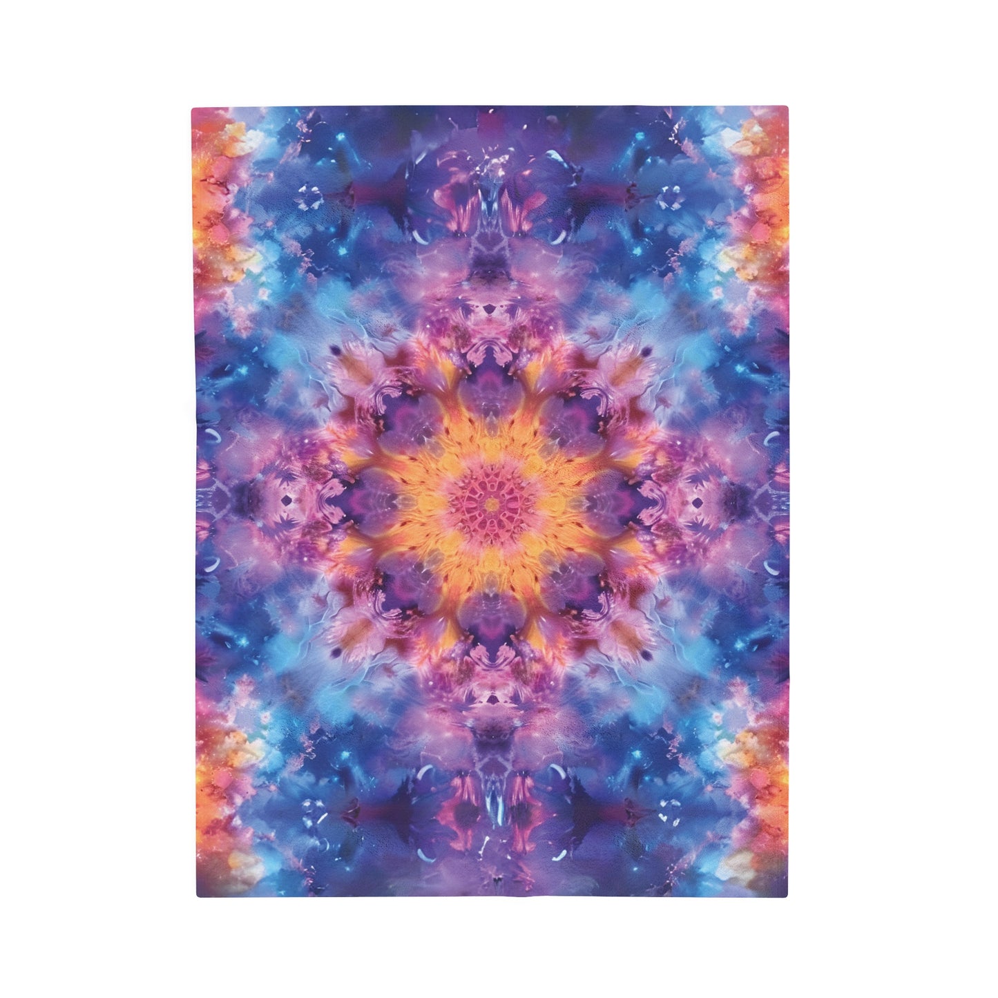 Vivid Tie Dye kaleidoscope - Velveteen Plush Blanket