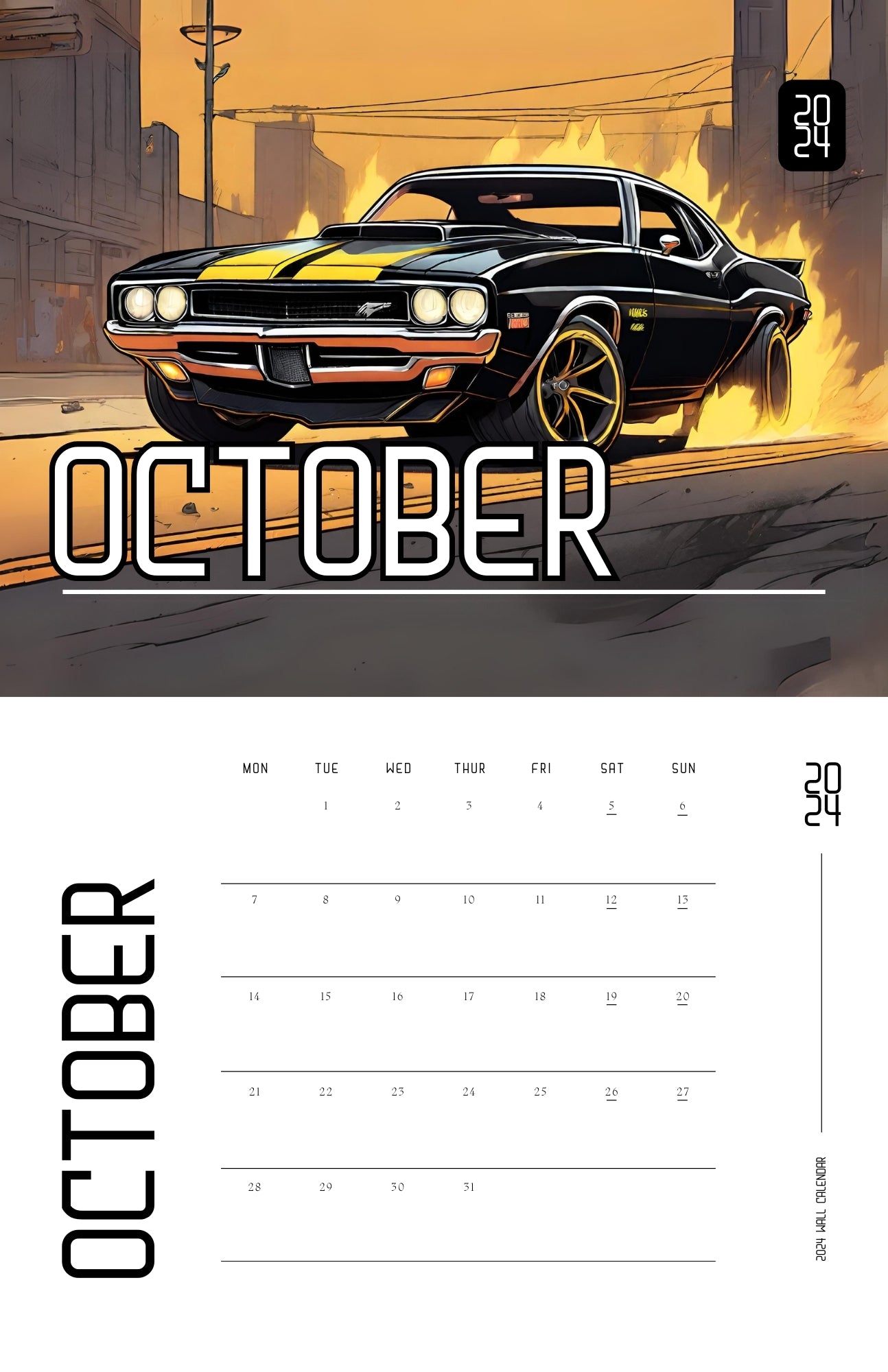 Muscle Car 2024 Wall calendar
