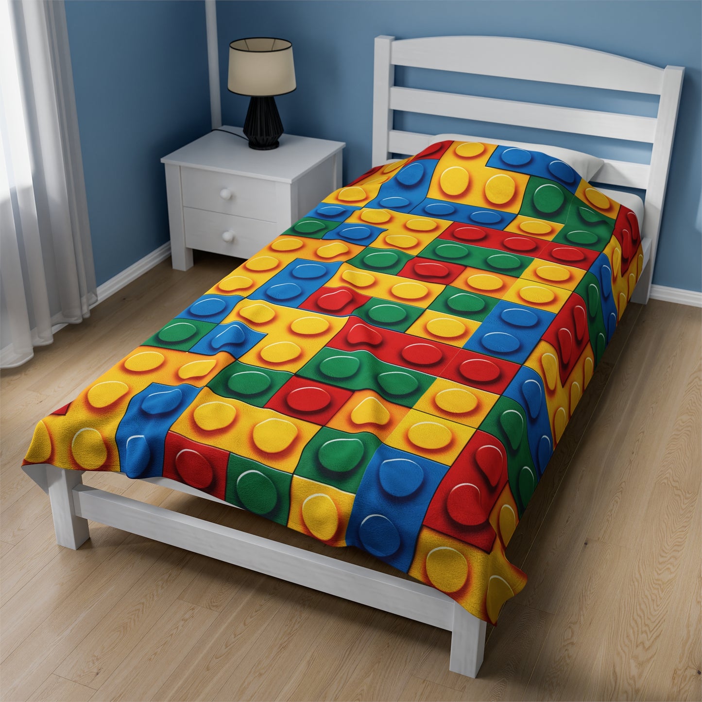 Building Blocks Random Pattern - Velveteen Plush Blanket