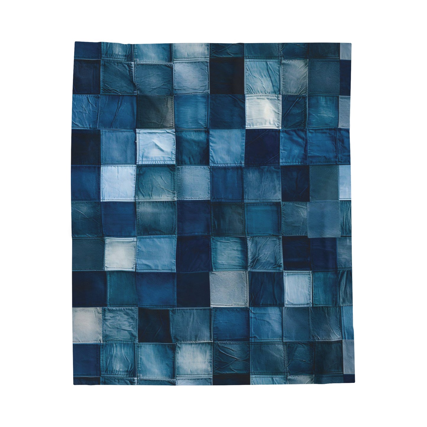 Patchwork Denim Printed - Velveteen Plush Blanket
