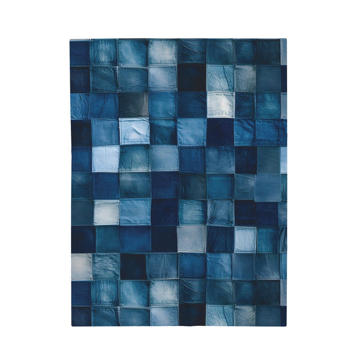 Patchwork Denim Printed - Velveteen Plush Blanket