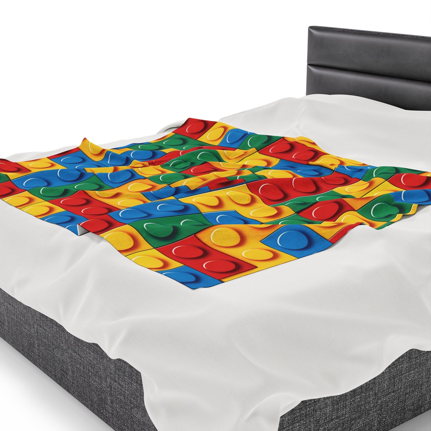 Building Blocks Random Pattern - Velveteen Plush Blanket