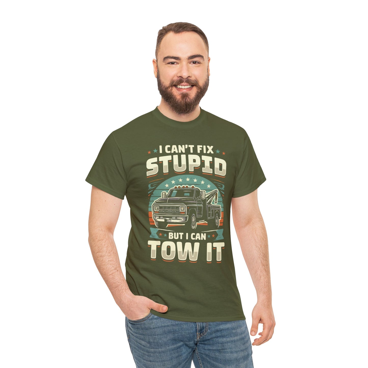 I Can't Fix Stupid But I Can Tow It - Unisex Heavy Cotton Tee
