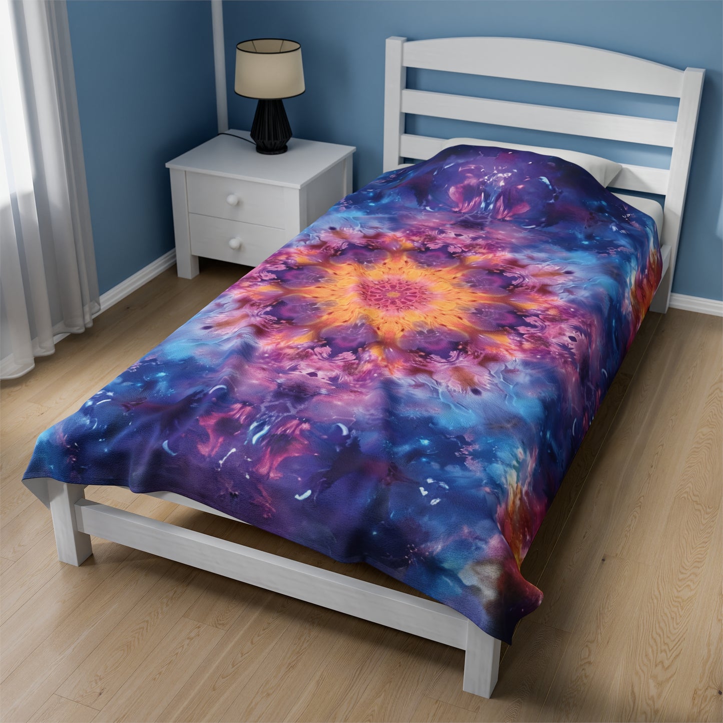 Vivid Tie Dye kaleidoscope - Velveteen Plush Blanket