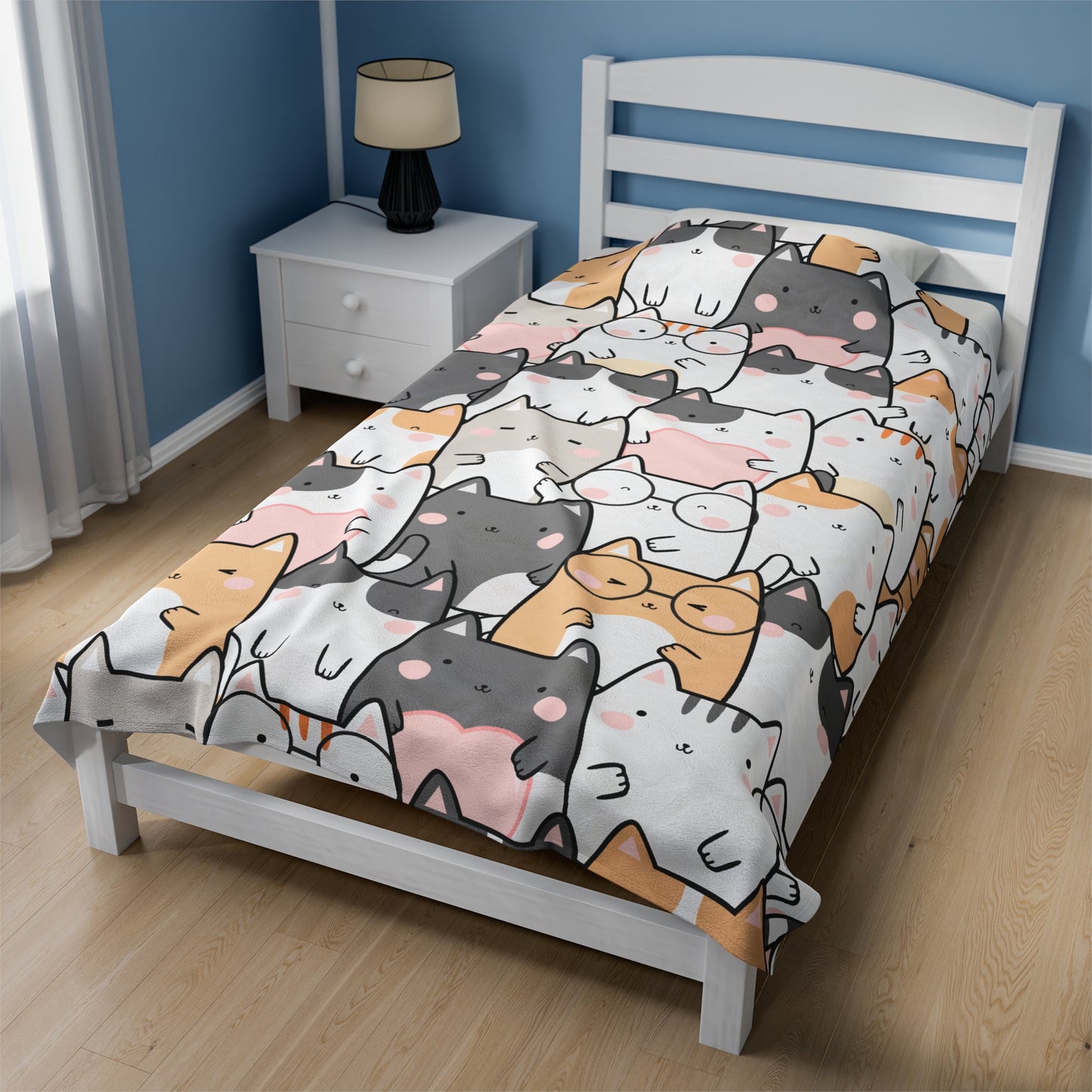 Kawaii Cute Cats - Velveteen Plush Blanket