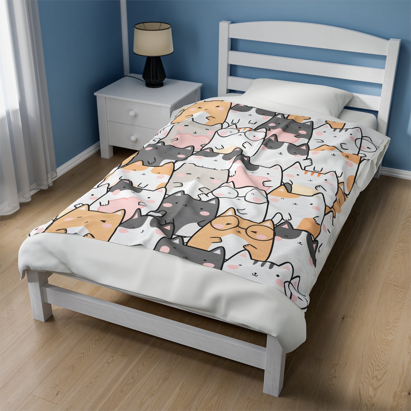 Kawaii Cute Cats - Velveteen Plush Blanket