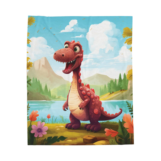 Cute Dinosaur - Velveteen Plush Blanket