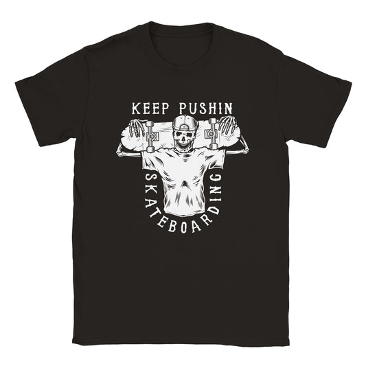 Keep Pushin Skateboarding - Classic Unisex Crewneck T-shirt