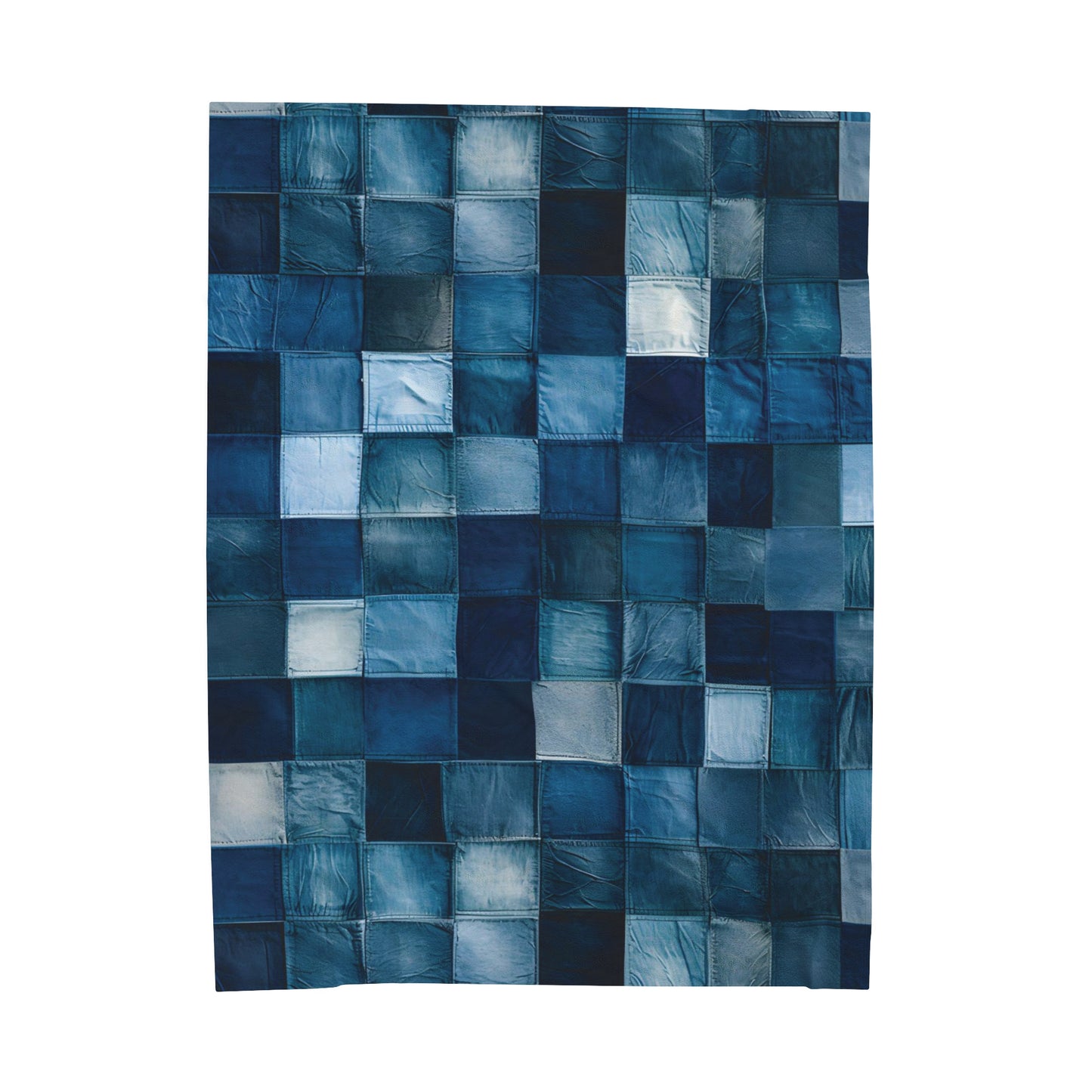 Patchwork Denim Printed - Velveteen Plush Blanket