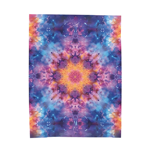 Vivid Tie Dye kaleidoscope - Velveteen Plush Blanket