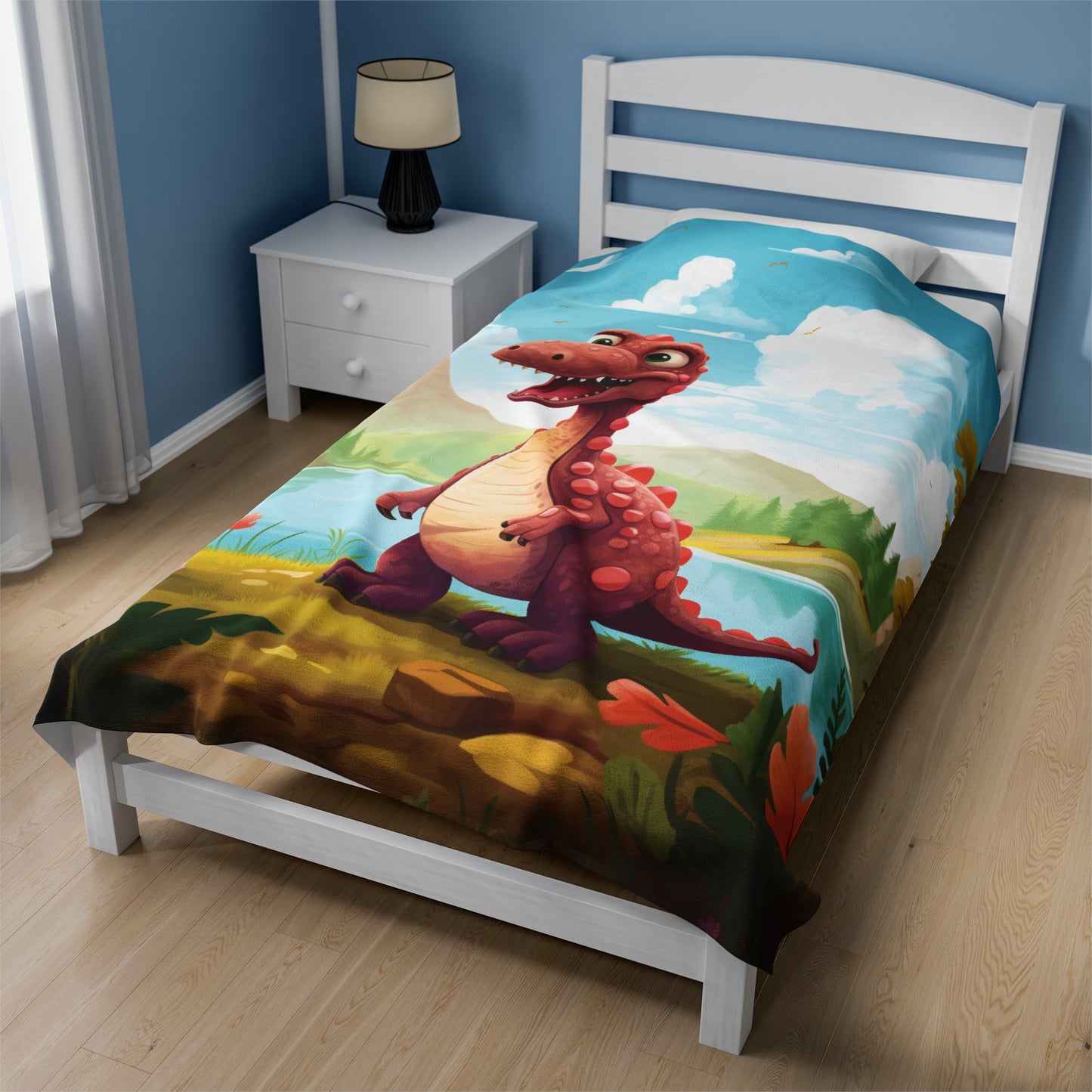 Cute Dinosaur - Velveteen Plush Blanket