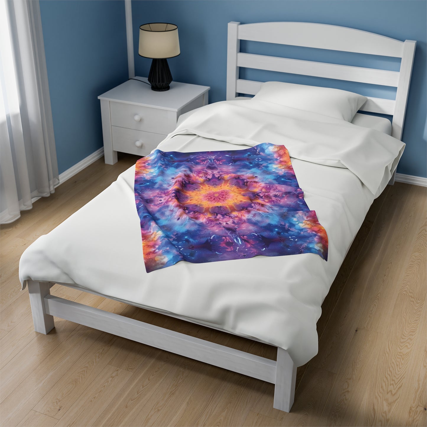 Vivid Tie Dye kaleidoscope - Velveteen Plush Blanket