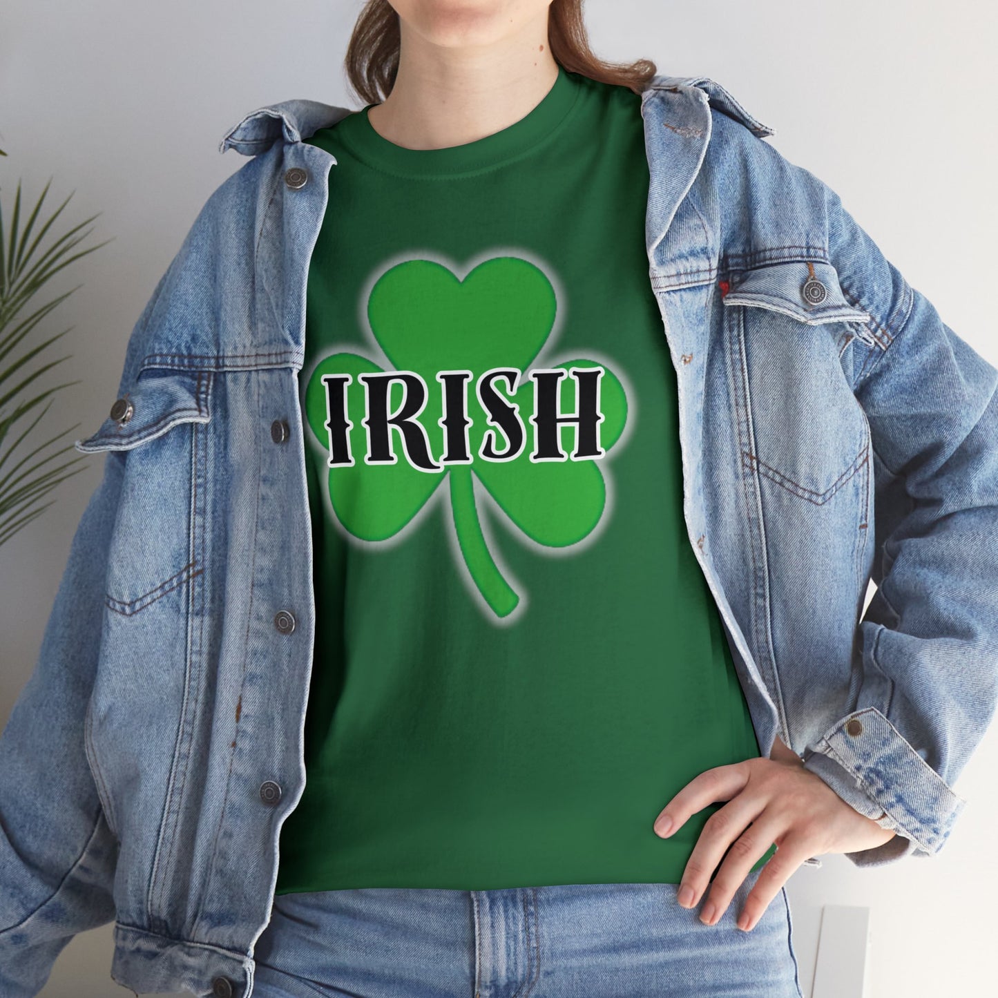 Irish w/ Clover behind - Unisex Heavy Cotton Tee