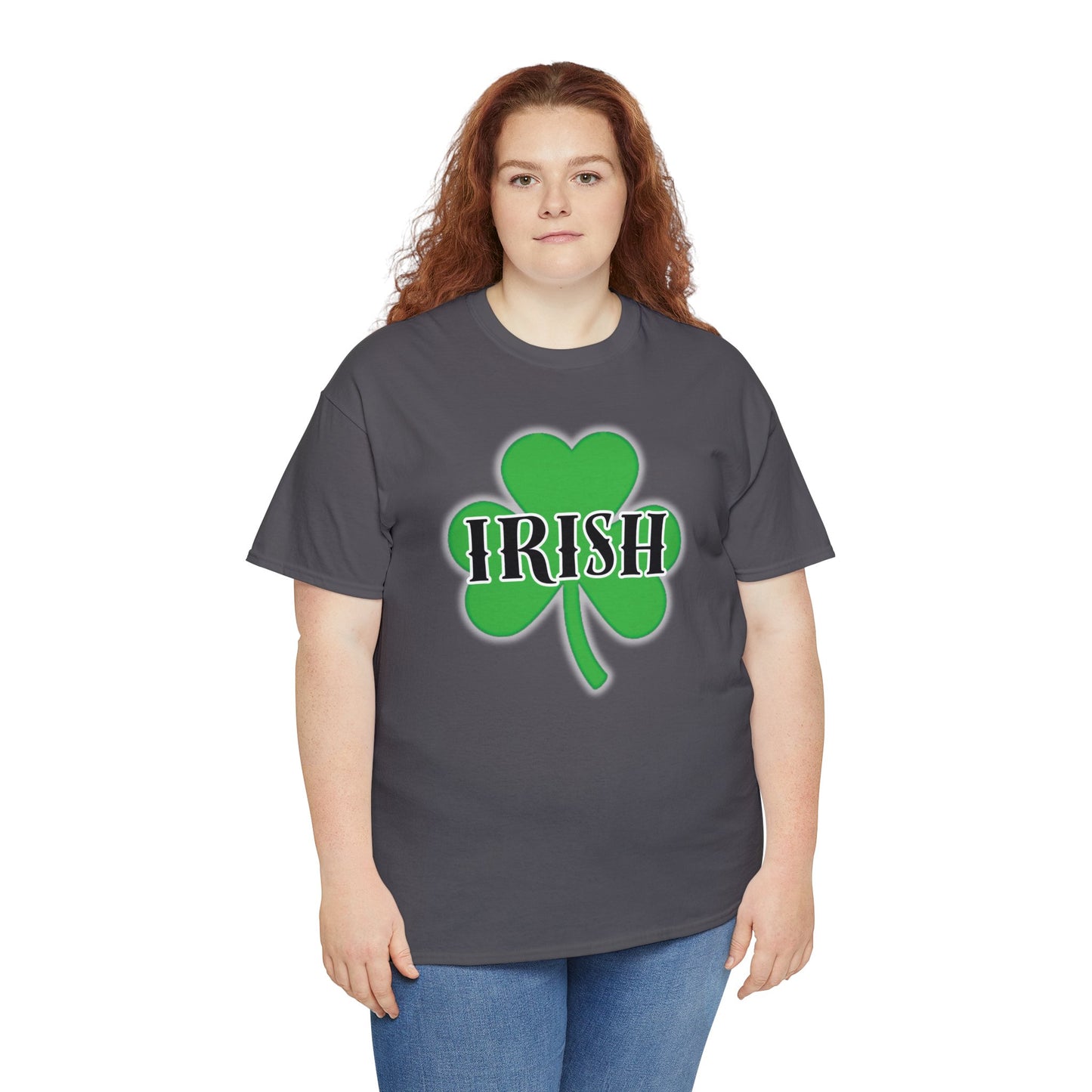 Irish w/ Clover behind - Unisex Heavy Cotton Tee