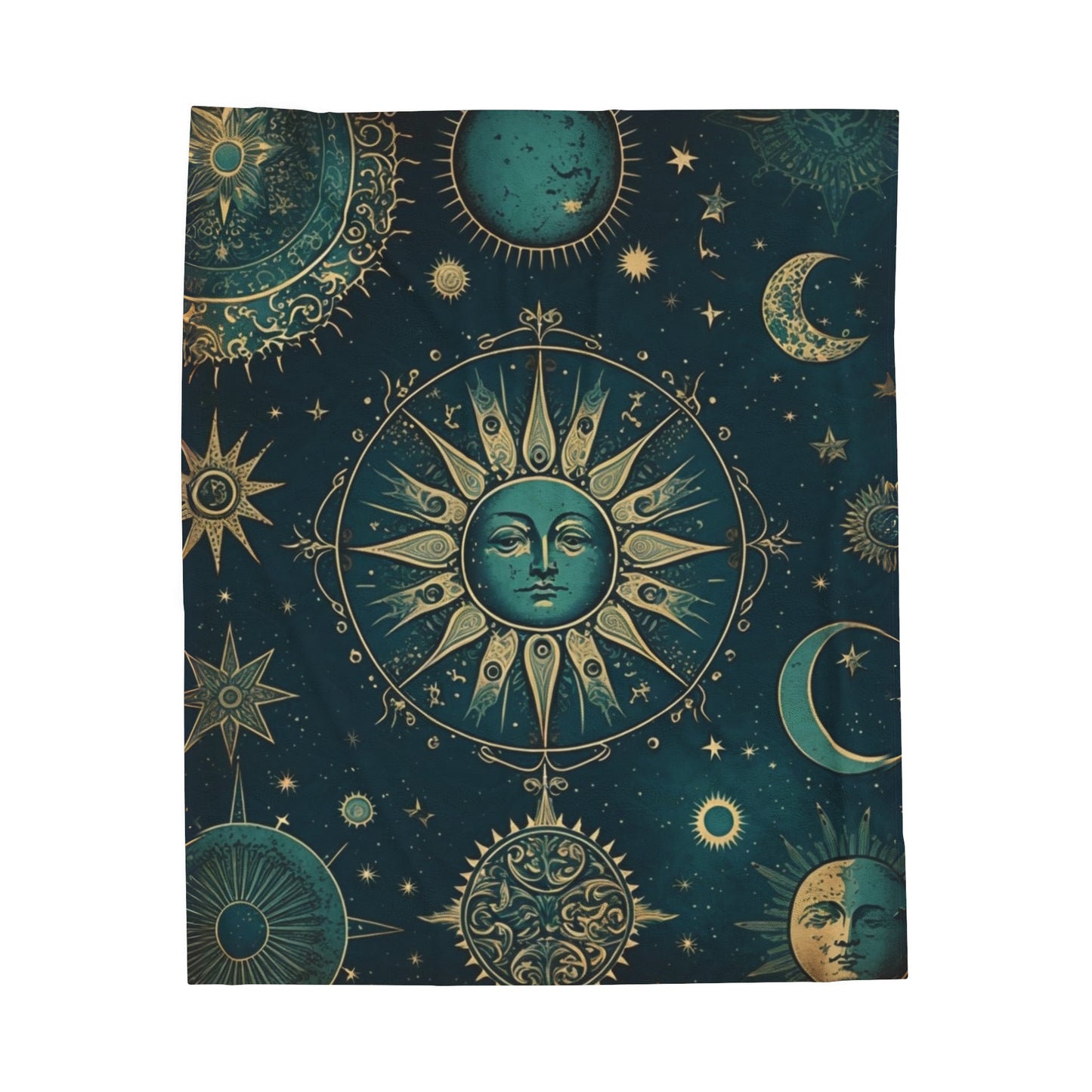 Vintage Celestial - Soft Velveteen Plush Blanket