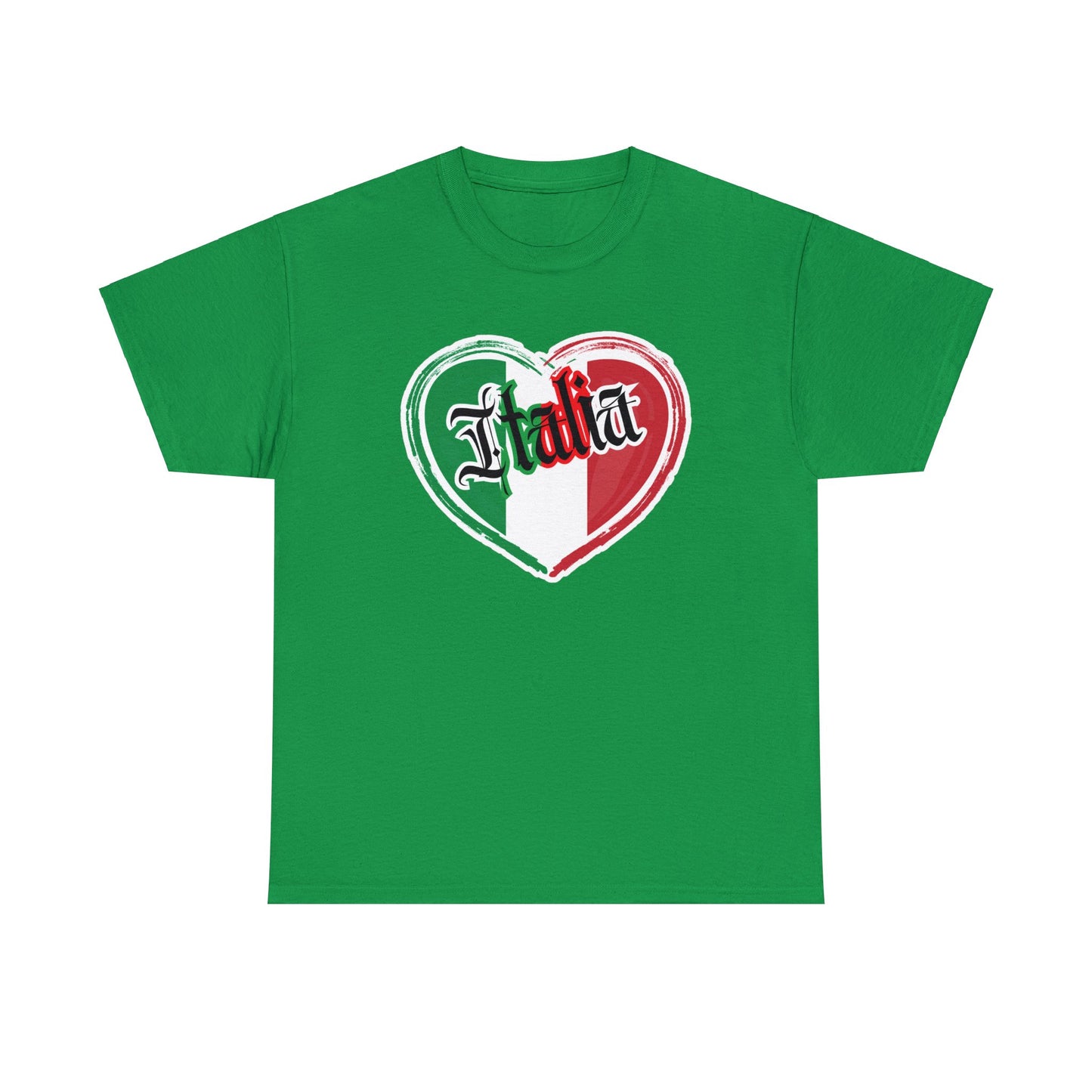 Italia with Italian flag heart - Unisex Heavy Cotton Tee