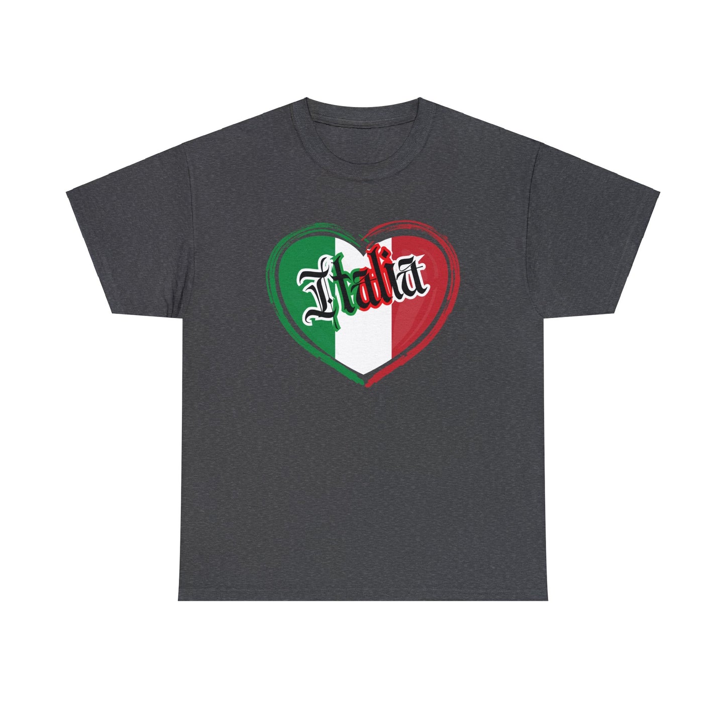 Italia with Italian flag heart - Unisex Heavy Cotton Tee