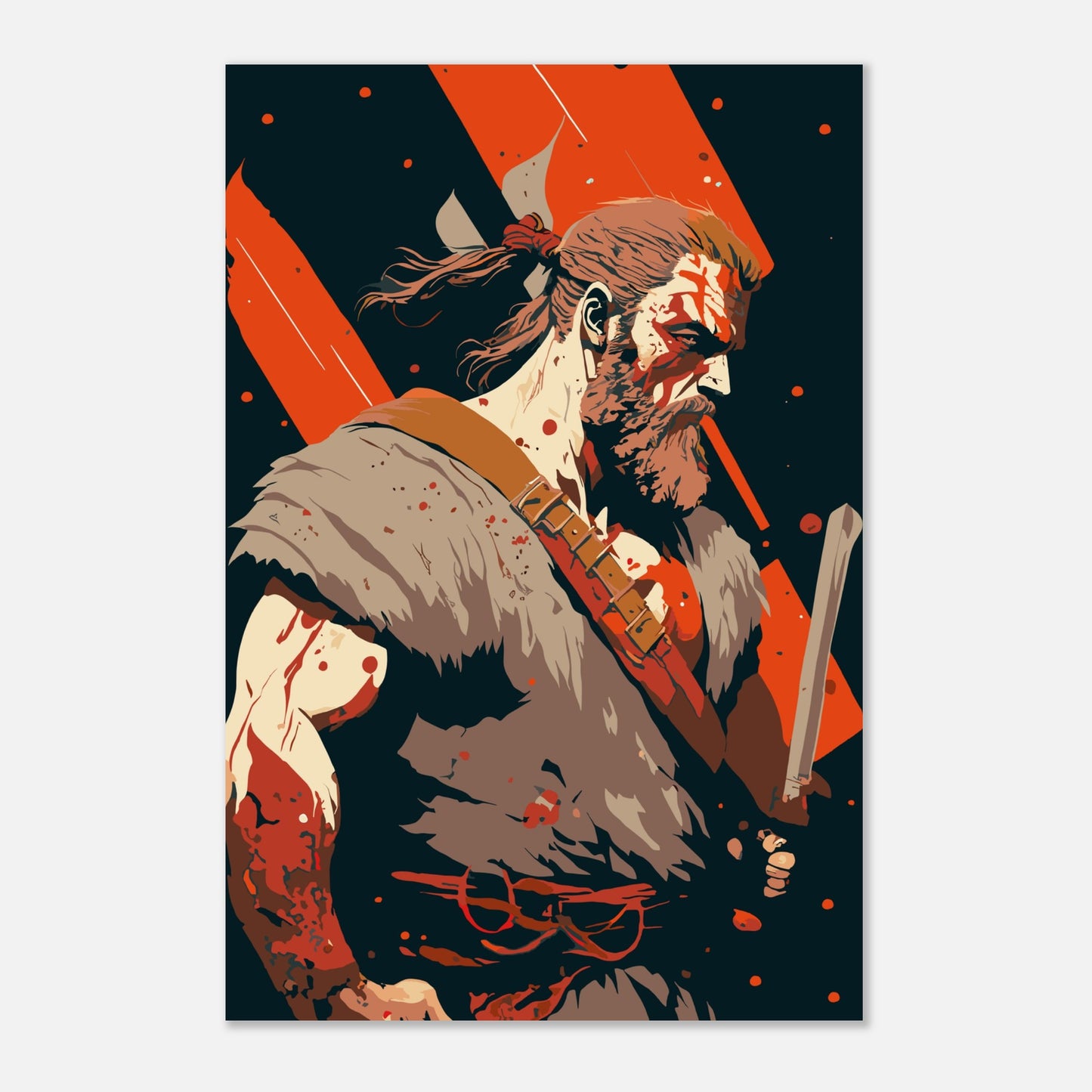 Viking abstract Illustration - Premium Matte Paper Poster