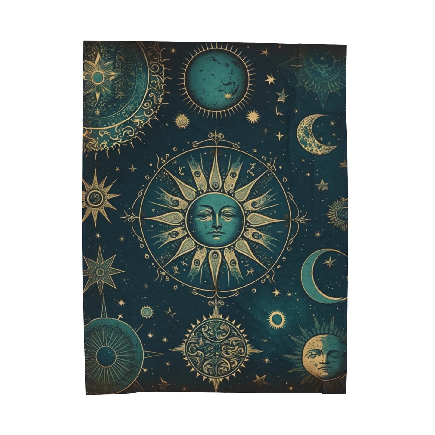 Vintage Celestial - Soft Velveteen Plush Blanket