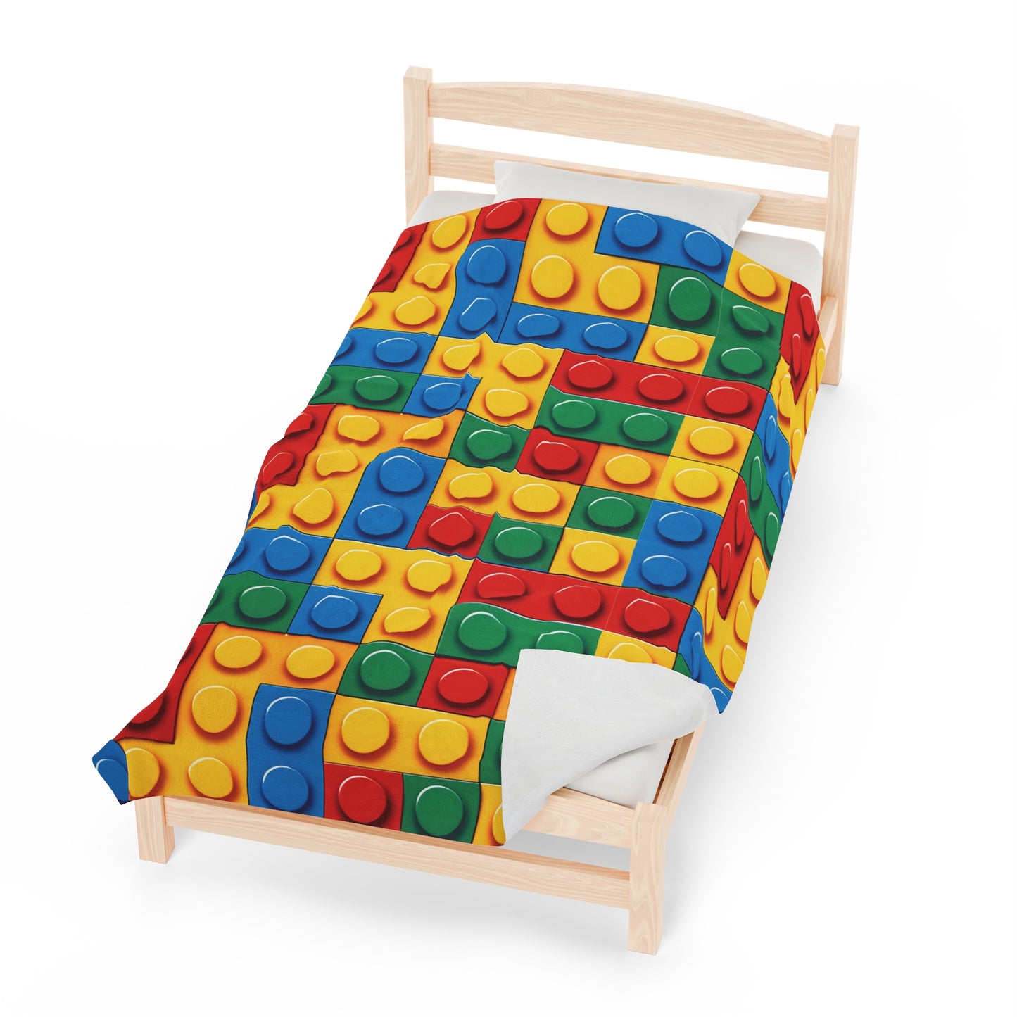 Building Blocks Random Pattern - Velveteen Plush Blanket