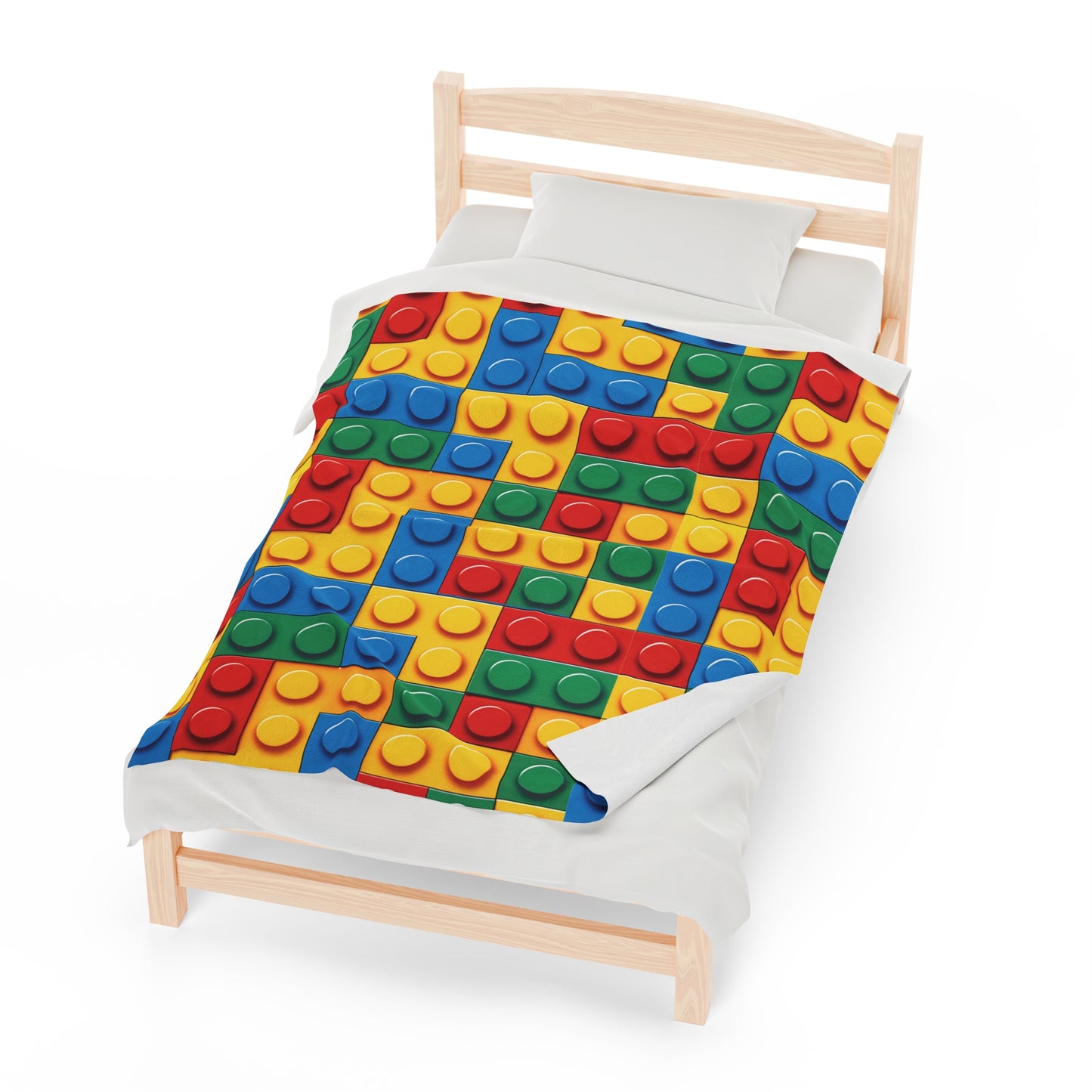 Building Blocks Random Pattern - Velveteen Plush Blanket