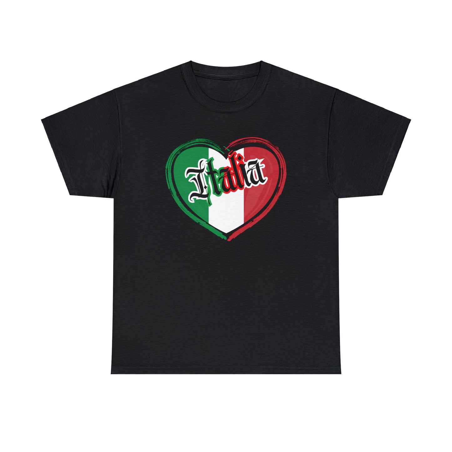 Italia with Italian flag heart - Unisex Heavy Cotton Tee