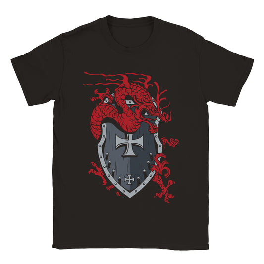 Knights Shield With Dragon - Classic Unisex Crewneck T-shirt