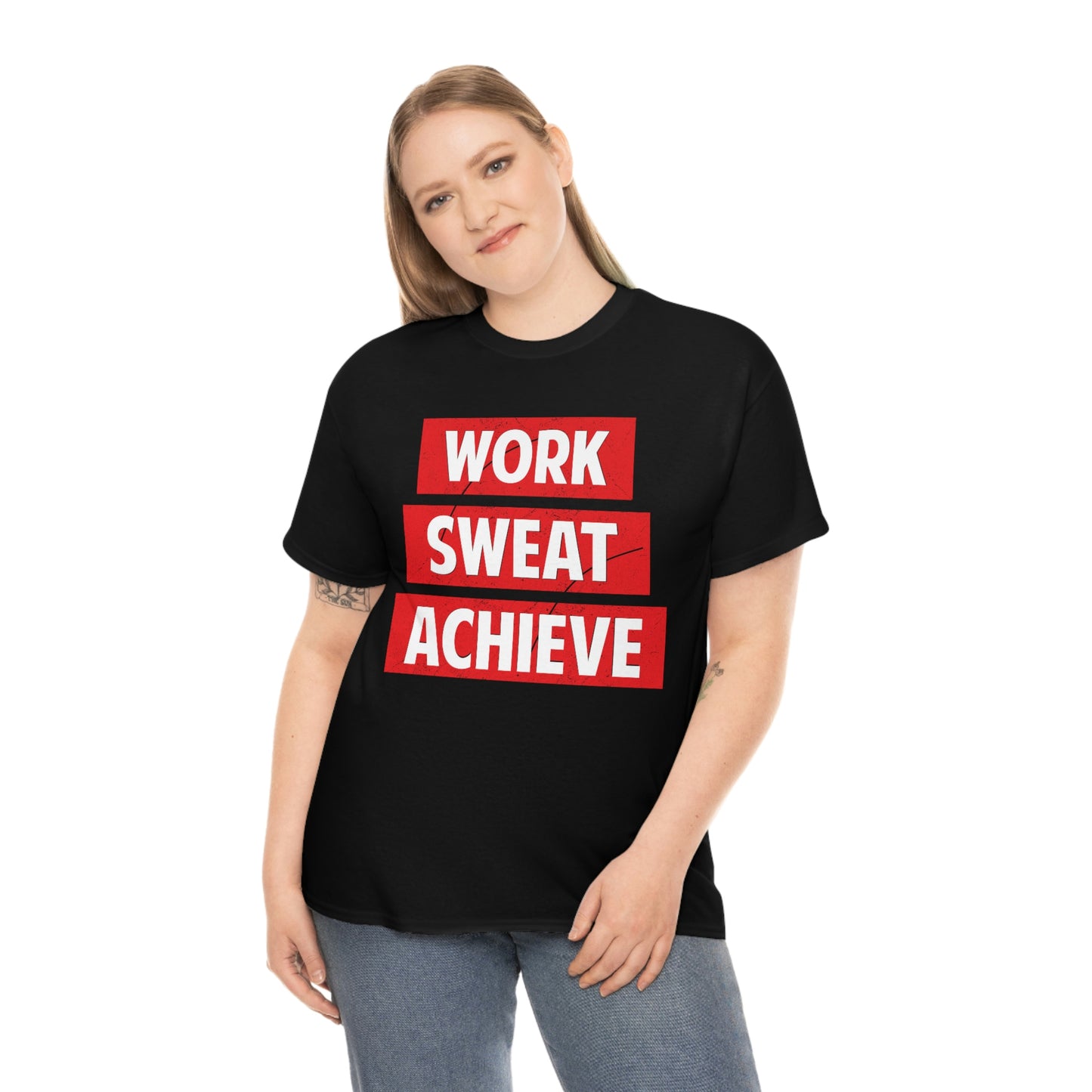 Work, Sweat, Achieve - Unisex Heavy Cotton T-shirt