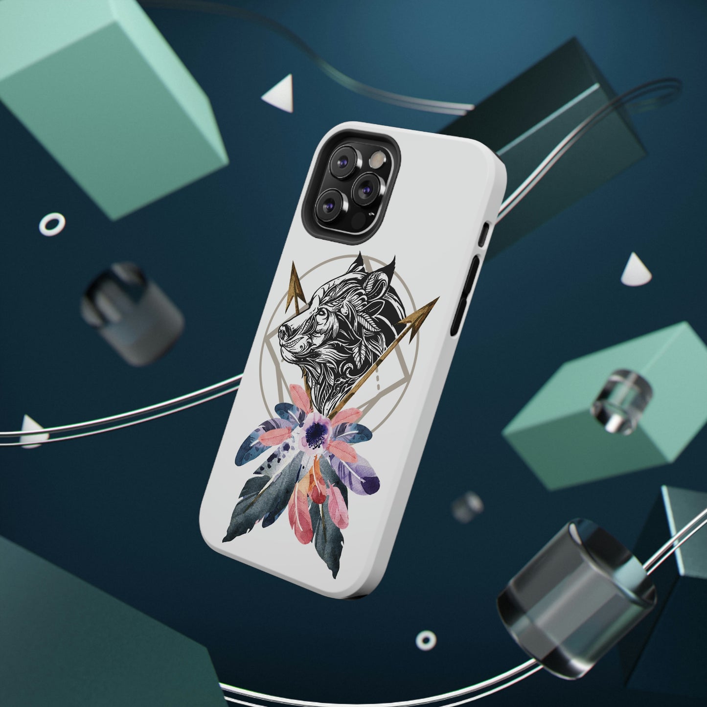 BOHO Styled Wolf - Impact-Resistant Cases for iPhone and Samsung