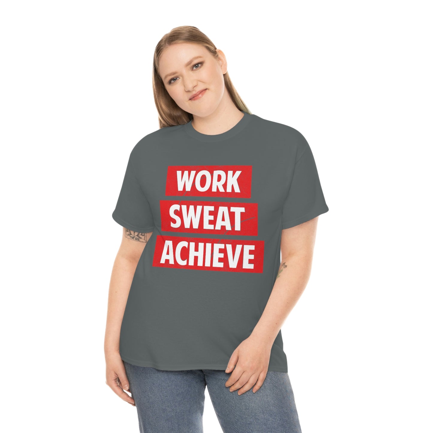 Work, Sweat, Achieve - Unisex Heavy Cotton T-shirt
