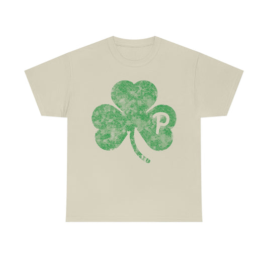 Clover design distressed with "P" for Pittsburgh - Unisex Heavy Cotton Tee