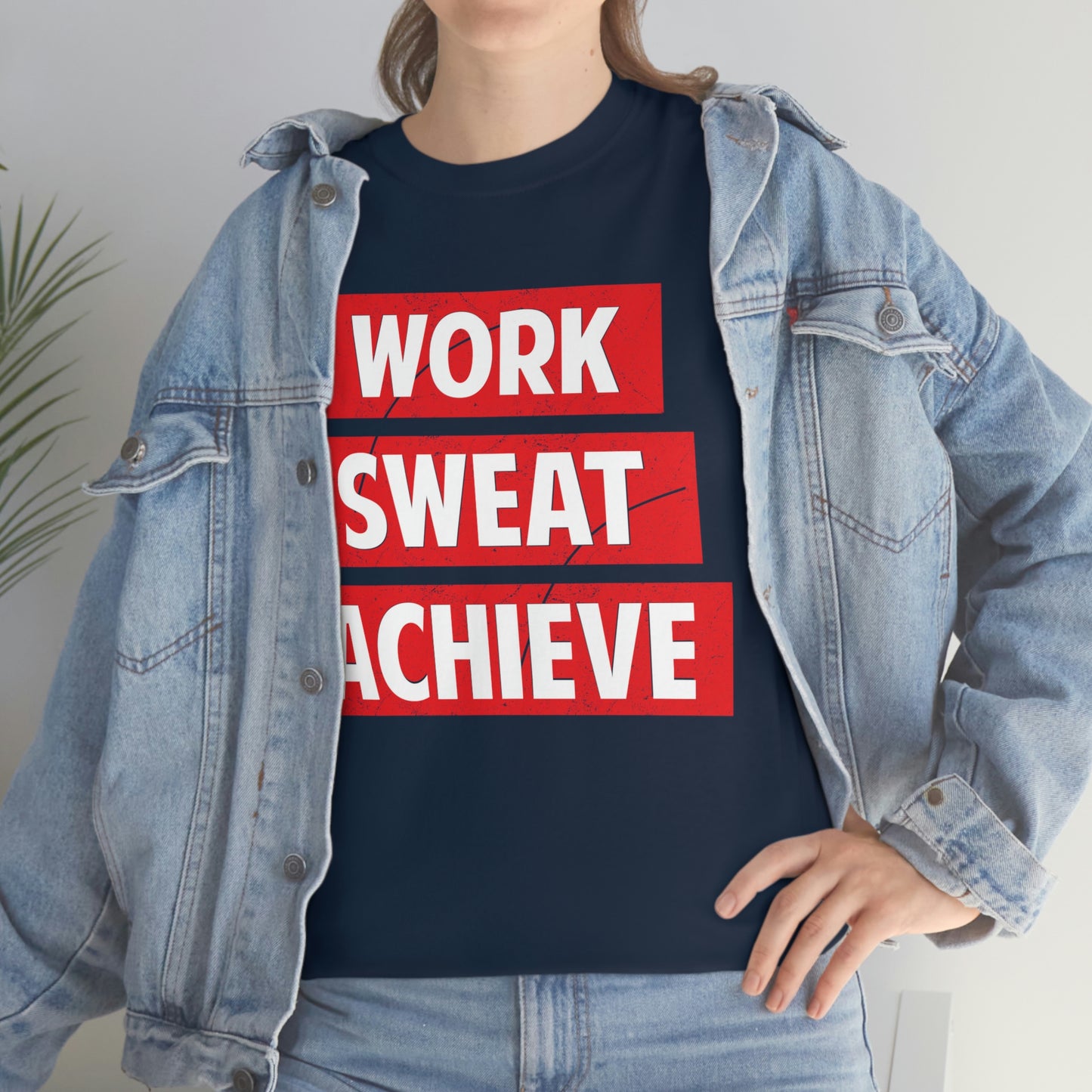 Work, Sweat, Achieve - Unisex Heavy Cotton T-shirt