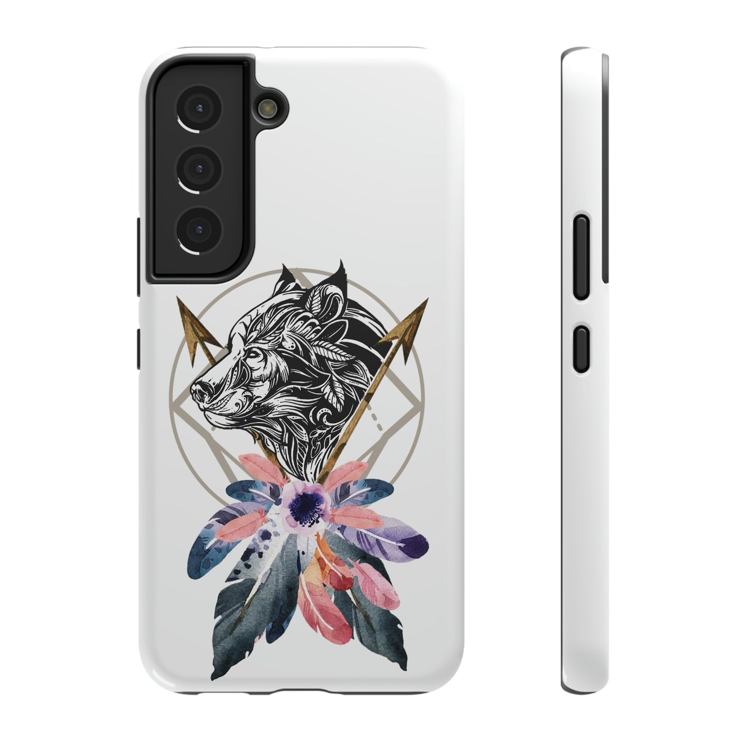 BOHO Styled Wolf - Impact-Resistant Cases for iPhone and Samsung