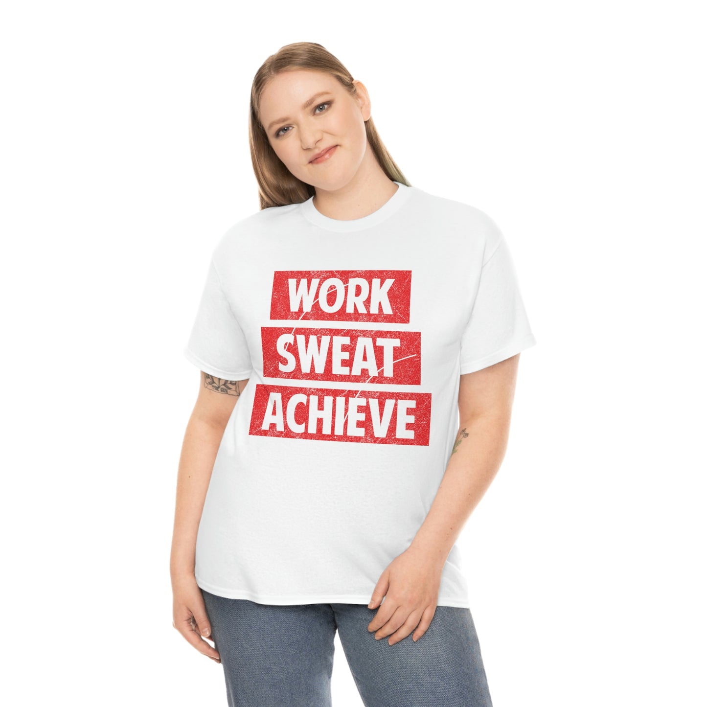 Work, Sweat, Achieve - Unisex Heavy Cotton T-shirt