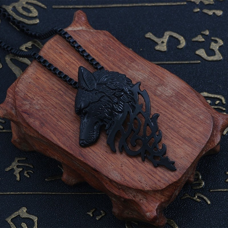 Wolf Head Pendant Necklace
