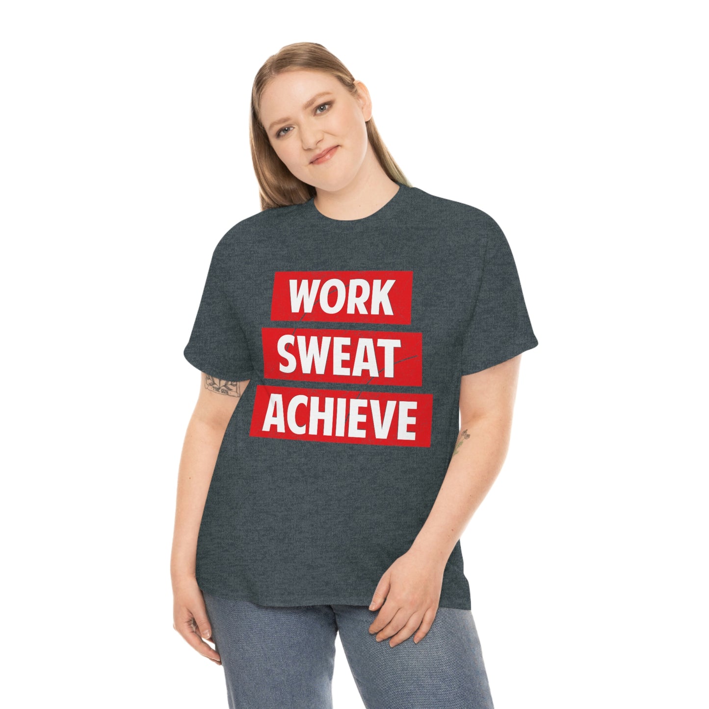 Work, Sweat, Achieve - Unisex Heavy Cotton T-shirt