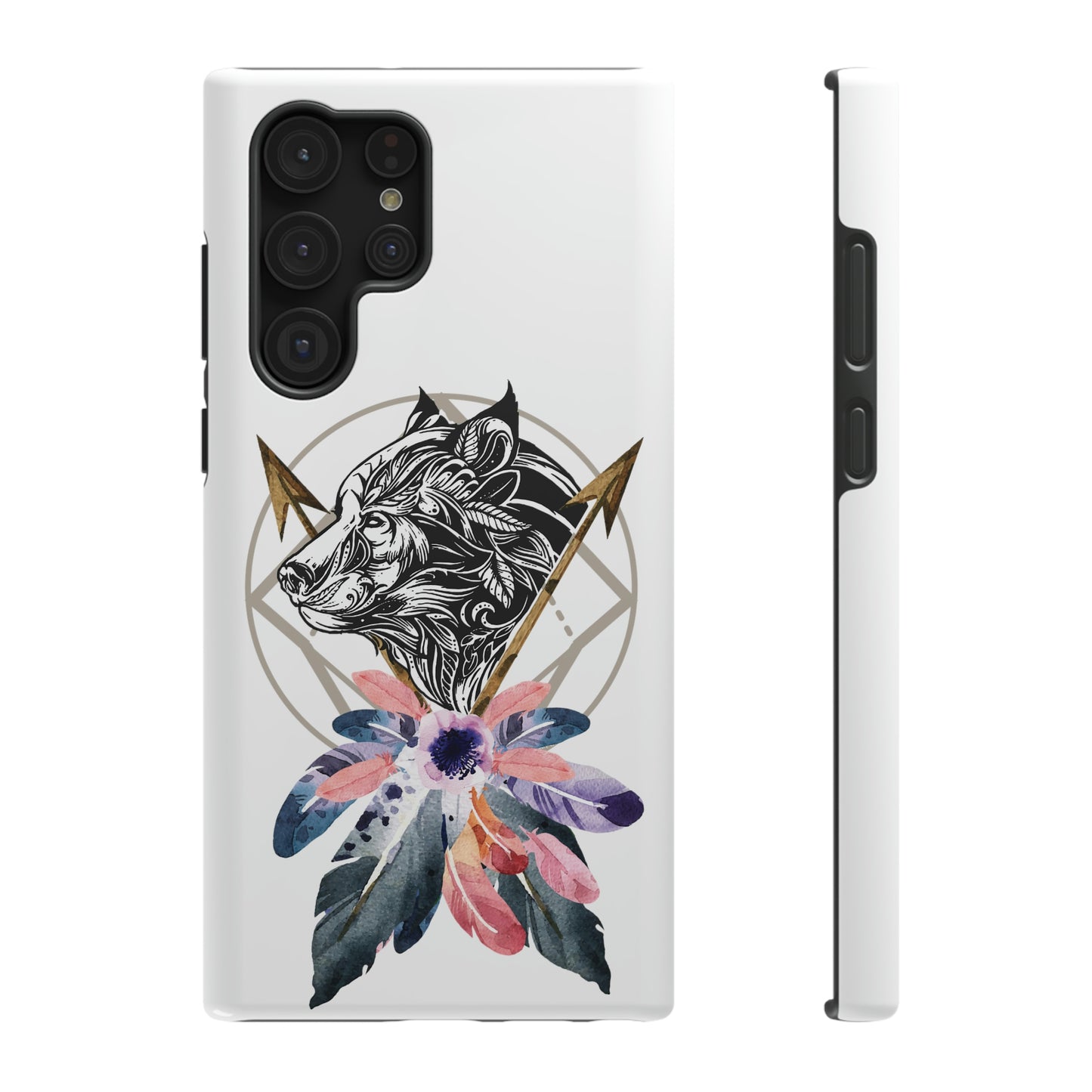 BOHO Styled Wolf - Impact-Resistant Cases for iPhone and Samsung