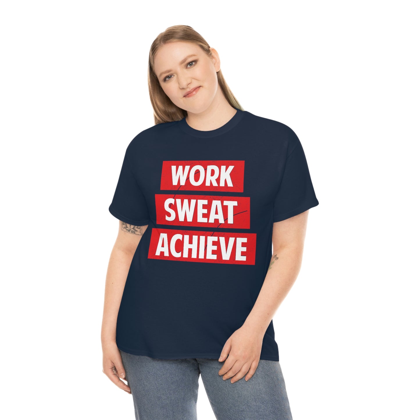 Work, Sweat, Achieve - Unisex Heavy Cotton T-shirt
