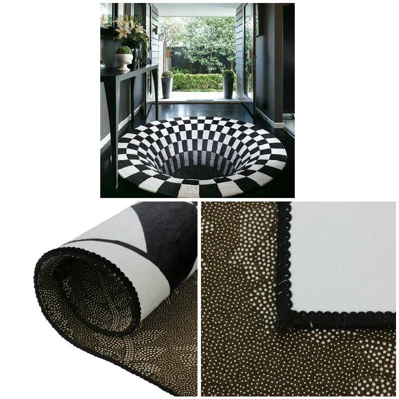 3D Swirl Print Optical Illusion Areas Rug