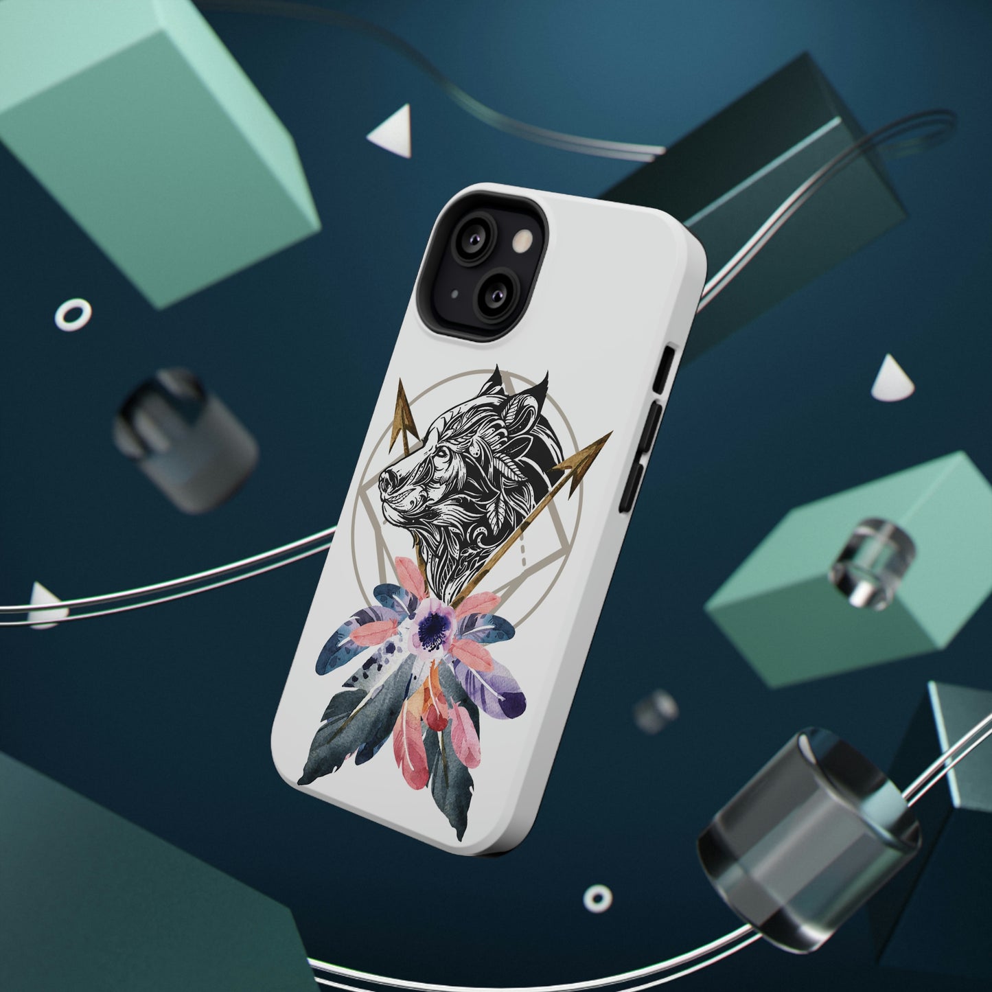 BOHO Styled Wolf - Impact-Resistant Cases for iPhone and Samsung