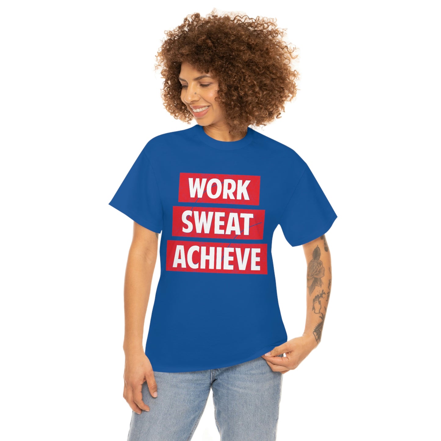 Work, Sweat, Achieve - Unisex Heavy Cotton T-shirt