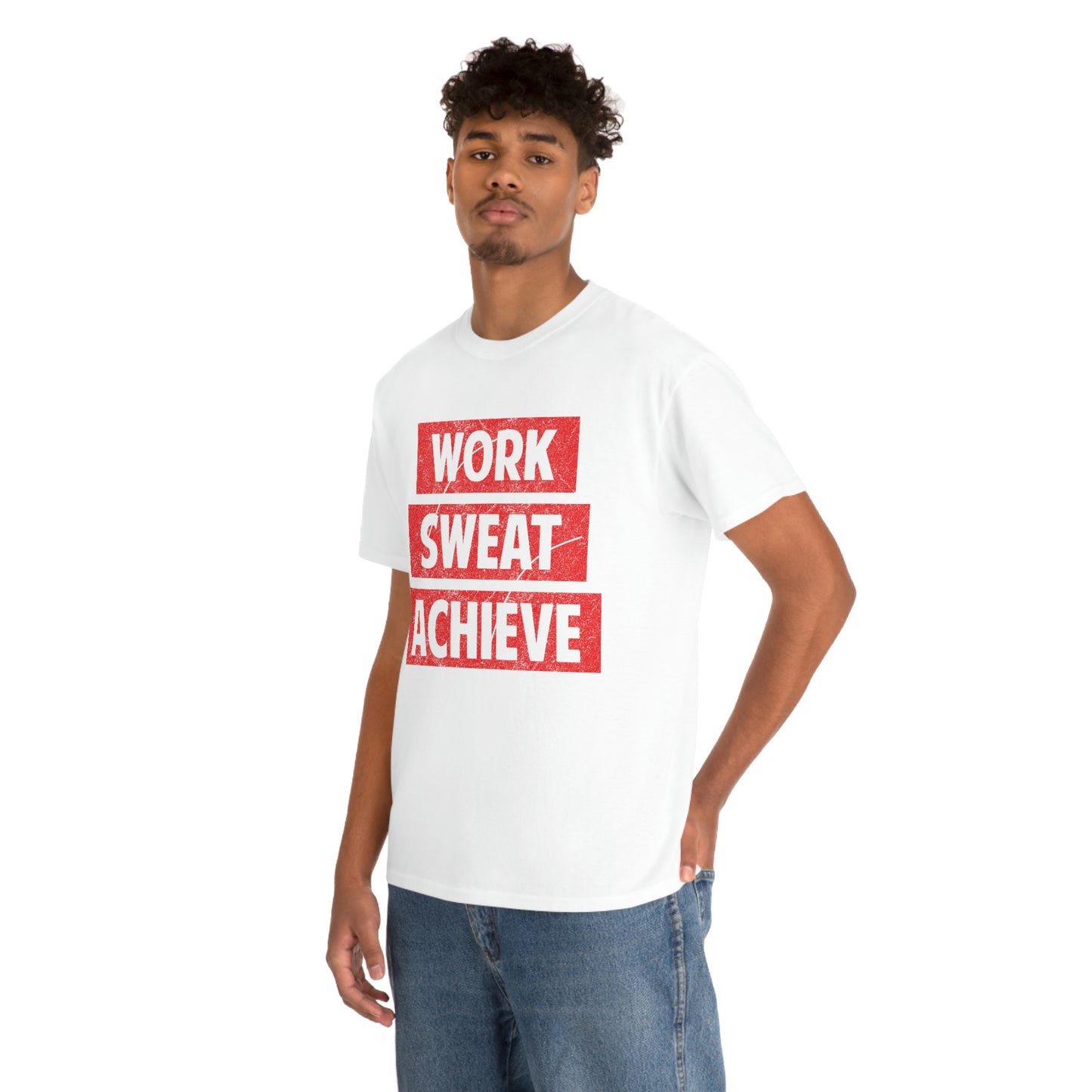 Work, Sweat, Achieve - Unisex Heavy Cotton T-shirt